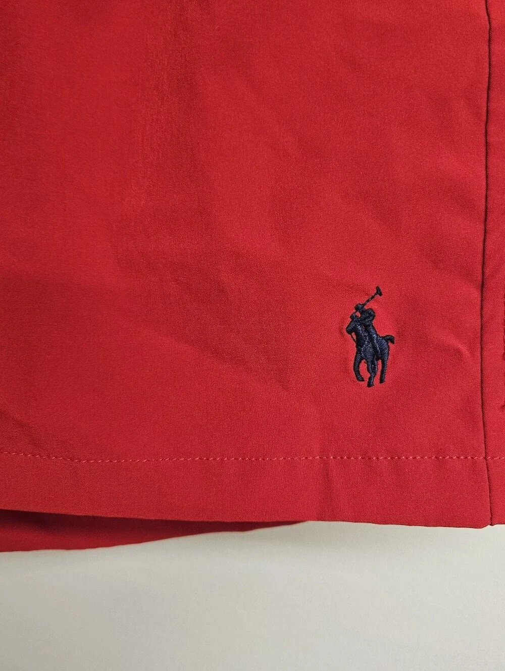 Polo Ralph Lauren Red Lined Swim Shorts Adjustable Waist Mens Size Medium $89